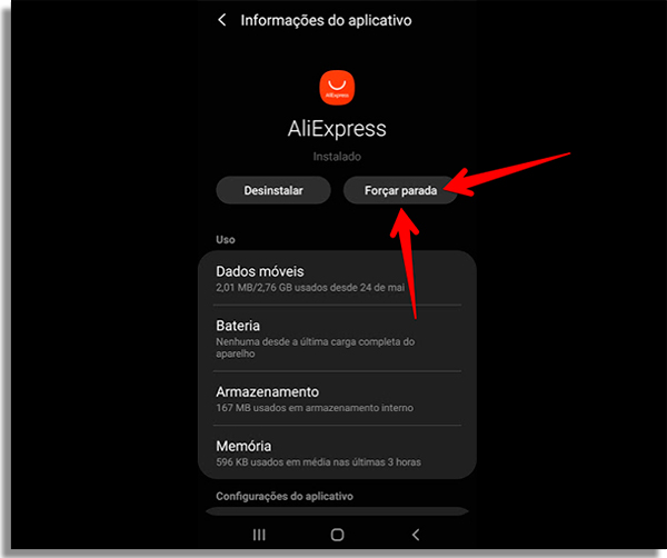 configurar aparelho android forcarparada