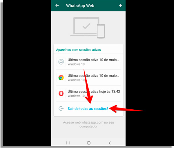 whatsapp hackeado sair