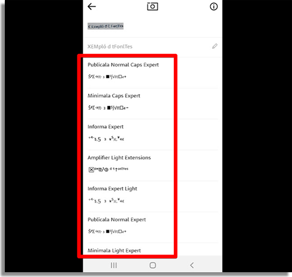 capturar fontes escolher fonte