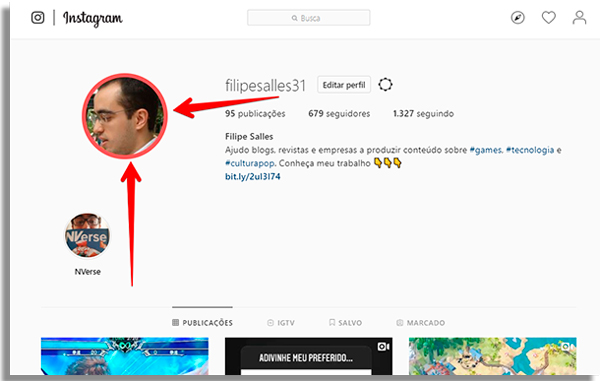 12 passos para colocar c rculo na foto de perfil do Instagram - 83