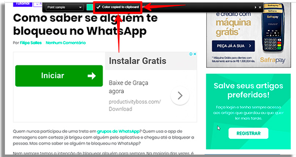Como capturar cores no Google Chrome - 66