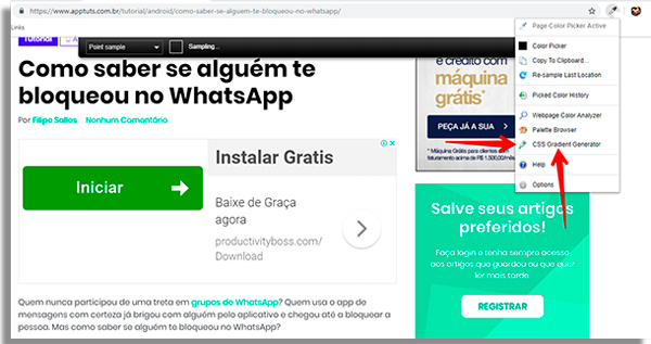 Como capturar cores no Google Chrome - 38