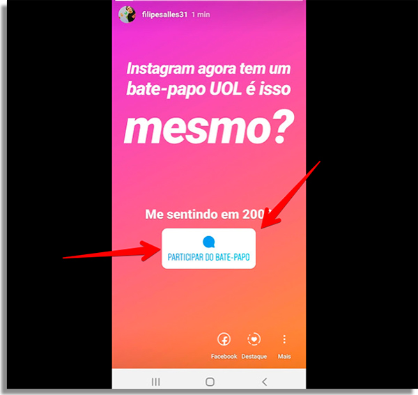 como criar um chat no instagram stories chat
