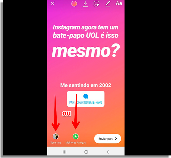 publique a story com o adesivo