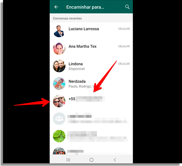 encaminhe para si