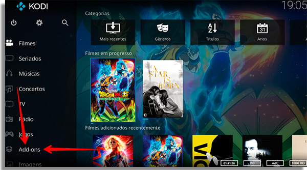 instalar addons kodi inicio