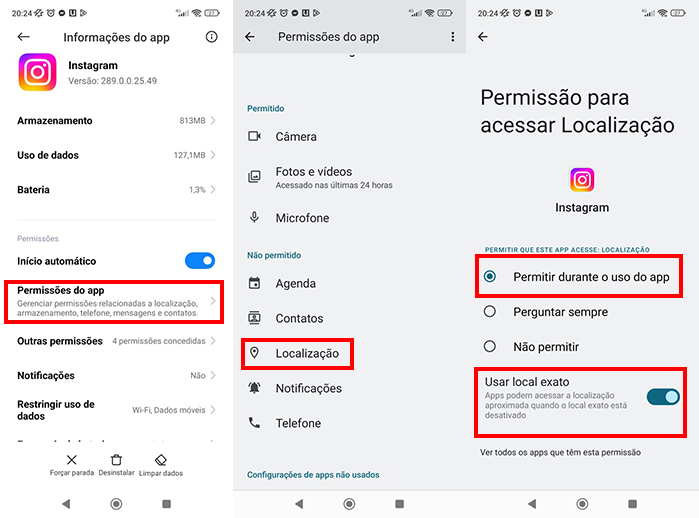 habilite localização 