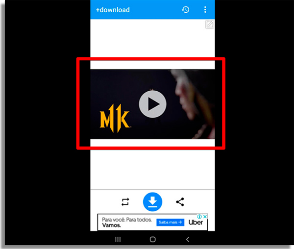 veja o video baixado