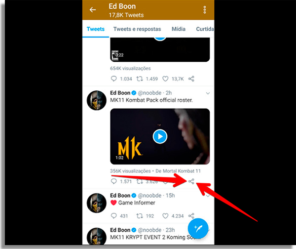 como baixar videos twitter compartilhar