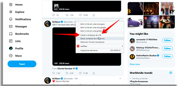 como baixar videos twitter copiar