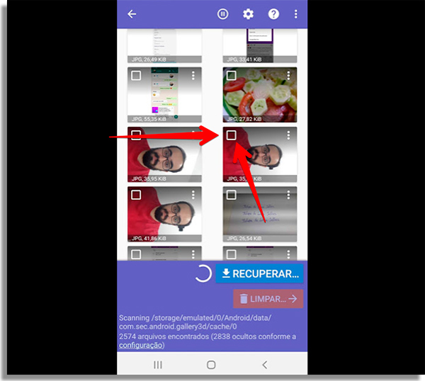 como recuperar fotos apagadas android escolher
