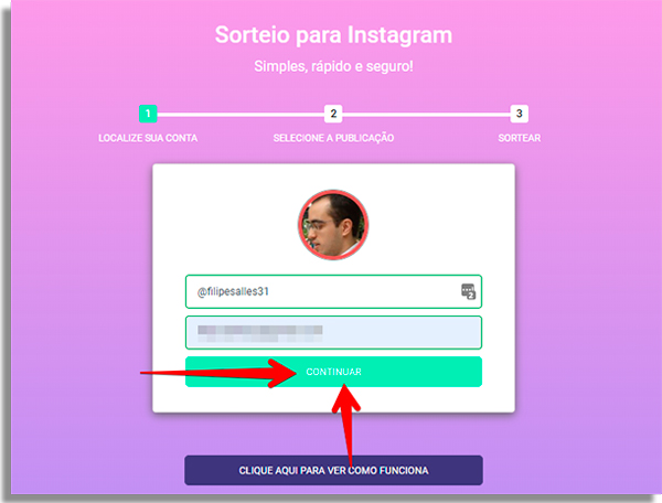 como usar stories loginsorteios