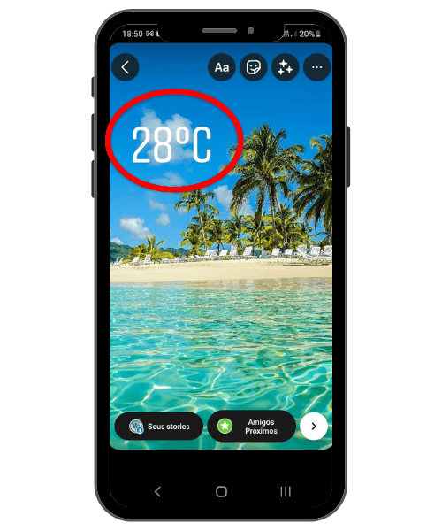 temperatura Celsius no Stories do Instagram