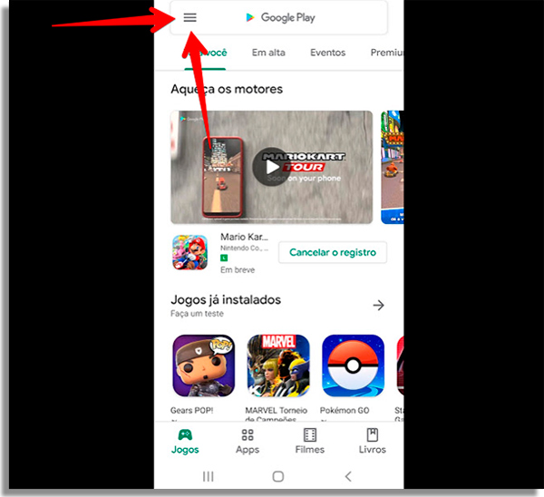 instagram nao abre menu