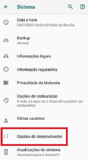 android opções de desenvolvedor