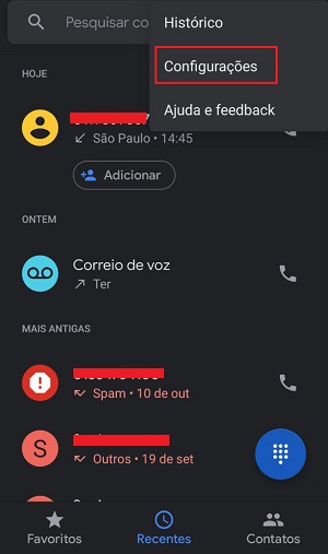 chamadas de spam no android