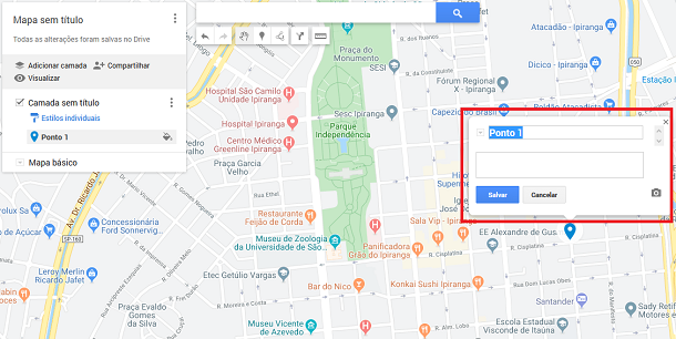 fazer pin no google maps