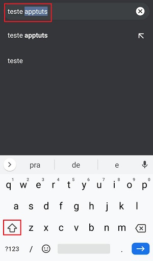 letras maiusculas no android