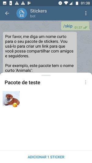 pacote de stickers