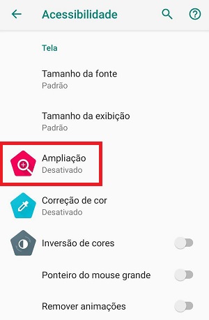ampliação no android