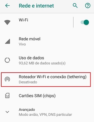 smartphone como roteador de wi-fi