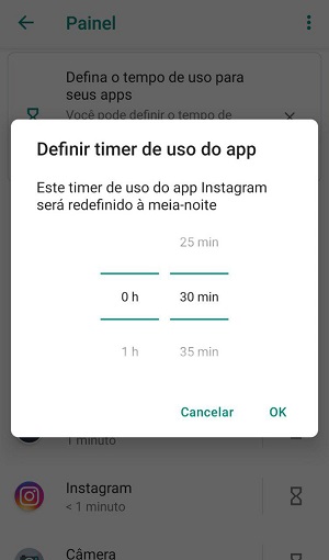 timer de uso de apps android