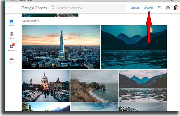 upload passar fotos do facebook para google fotos