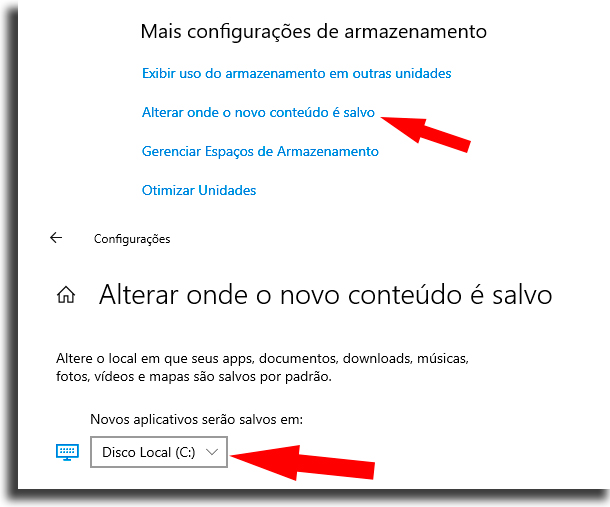mudar instalação