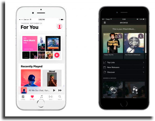 Interface e Navegação Spotify vs Apple Music