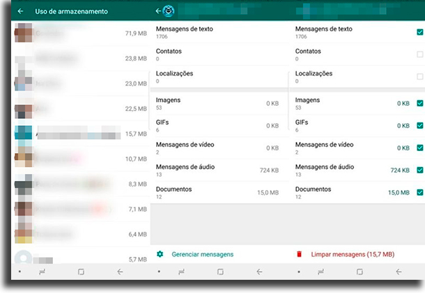 limpar conteúdo grupos de whatsapp