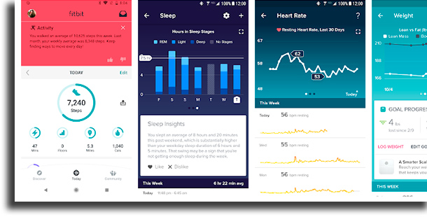 Fitbit aplicativos para medir a distância percorrida