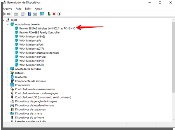 atualizar drivers de rede