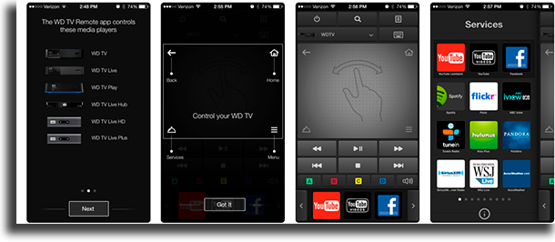 WD TV Remote transformar um iPhone num controle remoto
