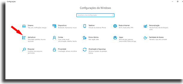 configurações windows