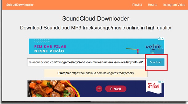 SoundCloud Downloader Download button download music from SoundCloud
