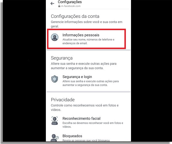 desativar o Messenger informações