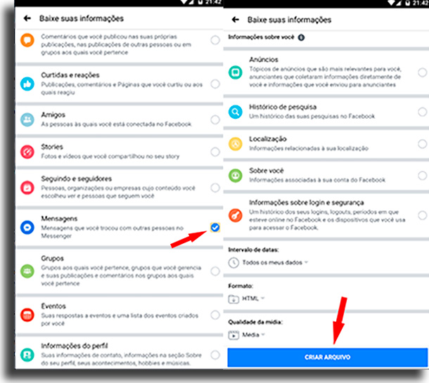 backup mensagens como recuperar mensagens apagadas no Messenger