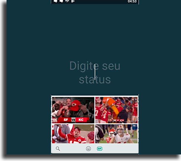 Como colocar GIFs no status? 