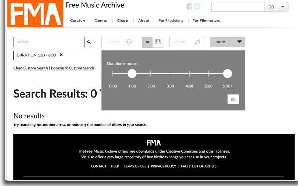 The More tab to find songs and download free music