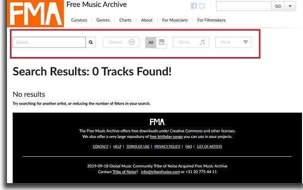 FMA's search bar