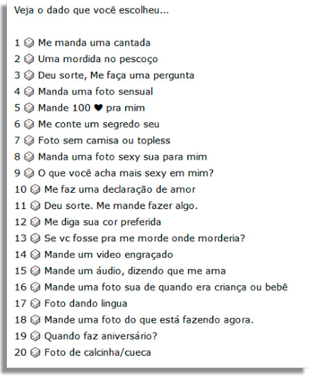 Desafio dos dados melhores brincadeiras de desafios para WhatsApp 2