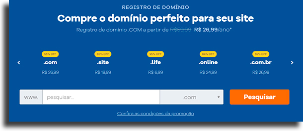 Escolha o domínio como criar um blog de sucesso