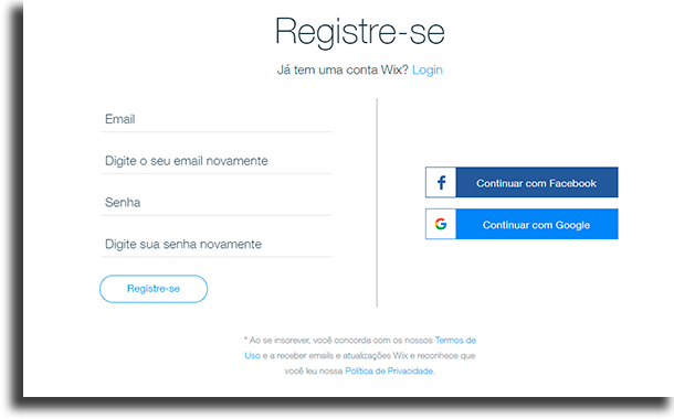 registre-se como criar um site sem saber programação