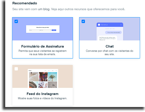 funcionalidades como criar um site sem saber programação