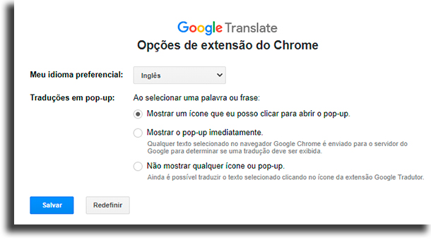 Opções 