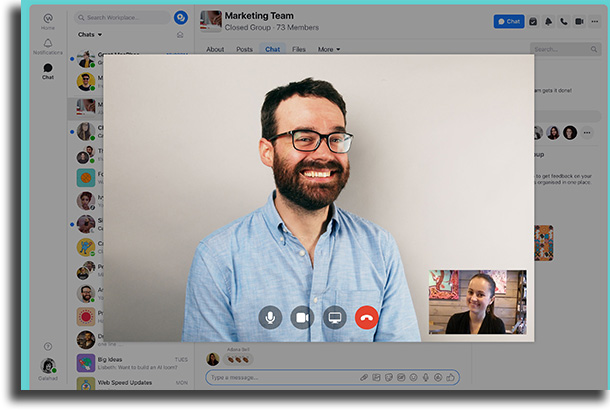 Facebook Workplace alternativas ao Zoom