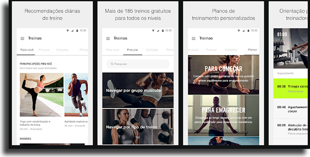 Nike Training Club apps com dicas de exercícios