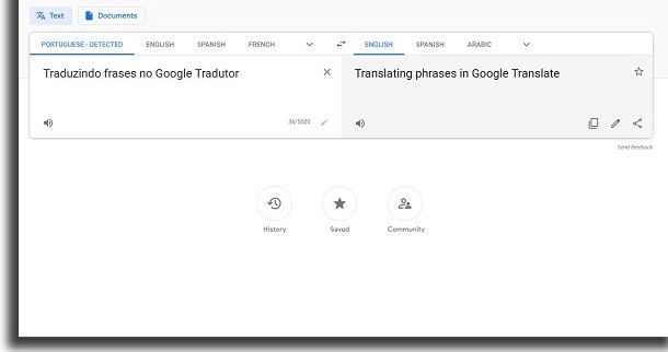 como funciona o google tradutor texto