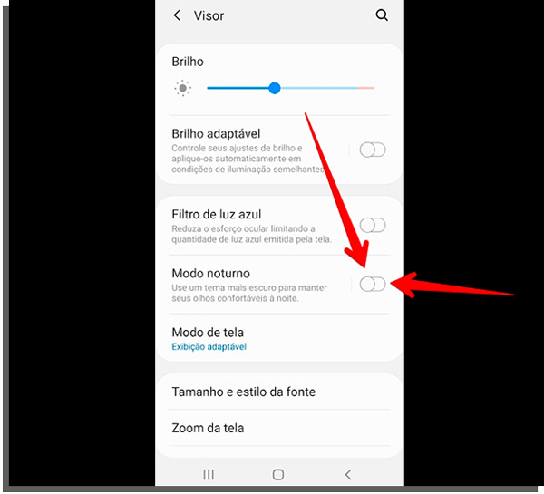 modo noturno android