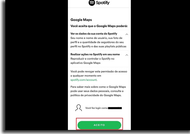 aceitar termos spotify